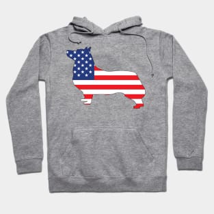 Swedish Vallhund USA Flag Filled Hoodie